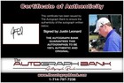 Justin Leonard Authentic Signed Pga Golf 3x5 Notecard W cert Autographed A0002