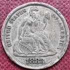 Love Token   I F B   On 1883 Seated Liberty Dime 10c Silver Coin Engraved  89693