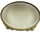 Antique Plateau Dresser Vanity Tray Beveled Glass Mirror Ornate Footed Floral