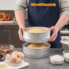 8 Inch Heavy-duty Aluminum Dough Proofing Pans  Pack Of 2  Stackable Round Pizza