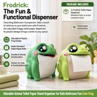 Novelty Green Froggy Tissue Box Cover Fits Standard Toilet Paper Rolls Cute Frog