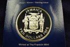 1975 Jamaica -  10 Dollars - Columbus - 1 3 Oz Sterling Silver Proof Crown - Ogp