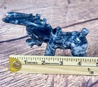 Vintage Hand Carved Onyx Stone Donkey Mule Statue Figurine Natural Marbled Gray