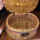 Wicker Fisherman Fishing Creel Basket Wall Hanger Rustic Decor Shoulder Strap