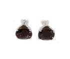 Cairngorm Smoky Quartz Earrings  19thc Antique 5ct Scotland Celtic National Gems