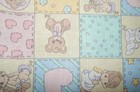 Vintage Pastel Precious Moments Fabric Baby Nursery Bty Cheater Quilt Bear Bunny