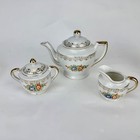 Vintage 1950   s Porcelain Child s Floral Tea Set Made In Japan Mint