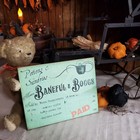 Old Primitive Antique Vintage Victorian Style Halloween Witch Store Receipt Sign