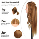 Mannequin Head 80  Human Hair For Training   For Hairdressers   Cosmetology Stud