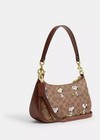 Coach X Peanuts Teri Shoulder Bag Tan Brown Snoopy Print Signature Canvas Cbj88