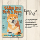 Shiba Inu Coffee Bar Sign Bark   Brew Funny Dog Metal Tin Wall Art Handmade Gift