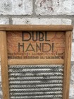 Dubl Handi Washboard Vintage Wooden   Metal Travel Size Columbus Co  18   x8 5   