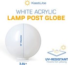 Kastlite 10  White Acrylic Lamp Post Globe   3 91  Fitter Neck