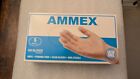 Ammex Disposable Vinyl Clear Exam Gloves 100 Count - Powder   Latex Free - Small