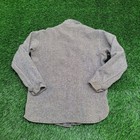 Vintage 80s Mod Flannel Button Shirt Small 20x27 Gray Jacket Shacket Heavyweight