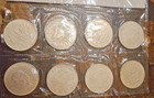 Souvenir Mexican Silver Coins Classic Sets Of 7 Denominations 8 Coins Per Set