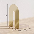 Bent Metal Arch Bookends  Industrial  Set Of 2  6 7 X 5 X 4 7 In   Gold
