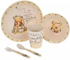 New Disney Winnie The Pooh  rumbly In My Tumbly  5pc Bamboo Fiber Dinnerware Set
