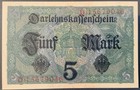 1917 Germany Paper Money - 5 Mark Banknote 