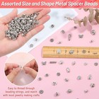 50  Assorted Spacer Beads Mixed Lot Metal Antiqued Silver Jewelry Findings 