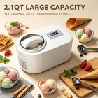Ice Cream Maker With Built-in Compressor - Fastest 1 28 Quarts  White