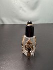 Vintage Miniature Glass Perfume Bottle  Gold And Black Ornate Empty