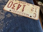 1962 Mississippi License Plate C 12 1430 Clarke County
