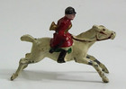 Vintage Lead Horse Rider W bugle Fox Hunting  909