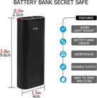 Secret Stash Diversion Safe Hidden Battery Bank  black High-capacity  
