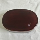 Vintage Japanese Menpa Urushi Lacquer Bento Box Mother Of Pearl Shell Inlay Oval