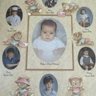 Vintage Baby First Picture To Toddler Teddy Collage Picture Frame Wooden New