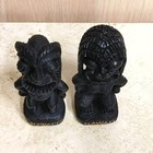 Hawaiian Tiki Figurine Lot Of 2 Black Souvenir 4 5  Hawaii 