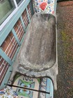 Antique Vintage Primitive Handmade Wooden Dough Bowl W handles  Italian 060486e