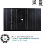 59inch Outdoor Dining Table Metal Rectangular Patio Dining Table W umbrella Hole