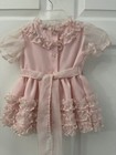 Vintage Sugar Plum Girls Pageant Party Dress Sheer Ruffle Lace Pink Usa 24 Month