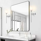 Modern Wall Sconce Set Of 2 White Cylinder Glass Shades Mid Century Bathroom    