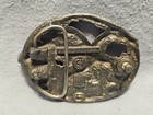1990 Vintage C j Silver Oval Eagle Belt Buckle 3  X 2 5  Scenic River Cut Out
