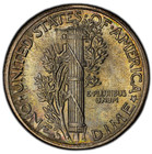 1942-d 10c Pcgs Ms 66 Fb   Toned Silver Mercury Dime