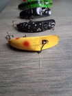 Lot Of 6 Vintage Helin Flatfish Fishi Lures - Assorted Sizes   Colors F5  F7  M2