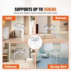 Uimoso 1000lbs Raised Toilet Seat W drop Arm Adjustable Height Padded Commode