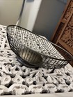 Vintage Mcm Silverplated Wire Bread Basket 60s Bread Fruit Bowl 12 Inches Long