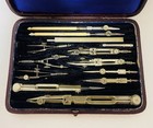 Antique Vintage Technical Mathematical Drawing Instruments Set Geometry
