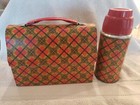 1958 Plaid Dome Lunchbox Thermos Near Mint Rare Joe Soucy Collection Red Black