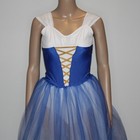 Custom Ballet Dance Costume Giselle Blue   White Dress   Hair Set In Size 13-14