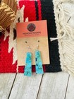 Navajo Sterling Silver   Turquoise Slab Dangle Earrings