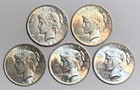 Lot Of 5 Au  1 Silver Peace Dollars  Common Dates And Mint Marks