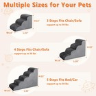 Mihikk Curved 4-step Dog Stairs Ramp For Small Dogs cats - High-traction Foam