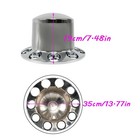4pcs 33mm Screw-on Lug Nut Covers Chrome Abs For Semi Truck Wheels 20 22 5 24 5
