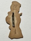 Vintage Wwii 1943 Hand Cut   Painted Wooden Usa Sailor Boy Pinback Rare