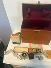 Vintage Tan Leather Camera Equipment Storage Carrying Case   Lens Accessories Lo